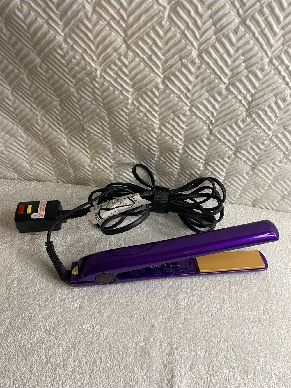 Chi farouk 1” professional ceramic hair straightener hot flat iron purple